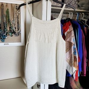 White braided tank top